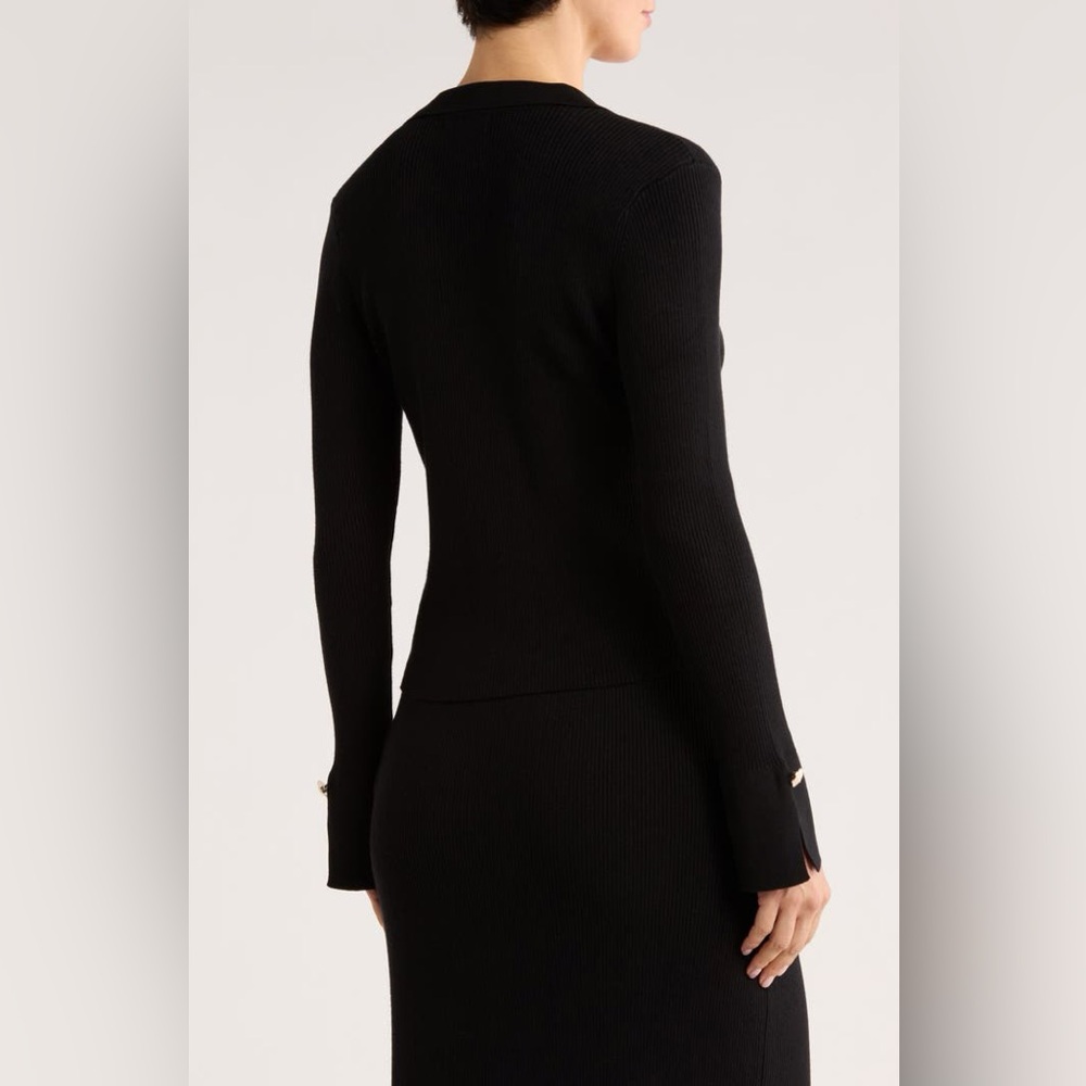 Ellen Tracy Collared Button Cardigan & Skirt - Picture 3 of 14